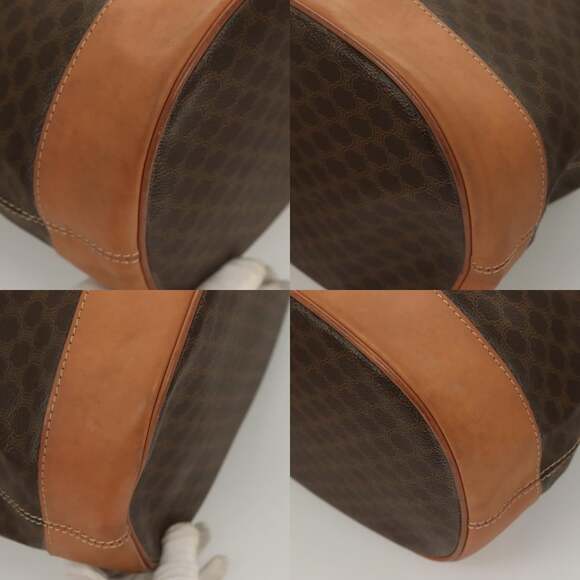 CELINE Macadam Canvas Shoulder Bag Pvc Brown Gold - Picture 10 of 12